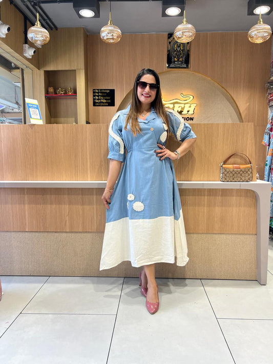 Pure Flex Cotton Blue Midi