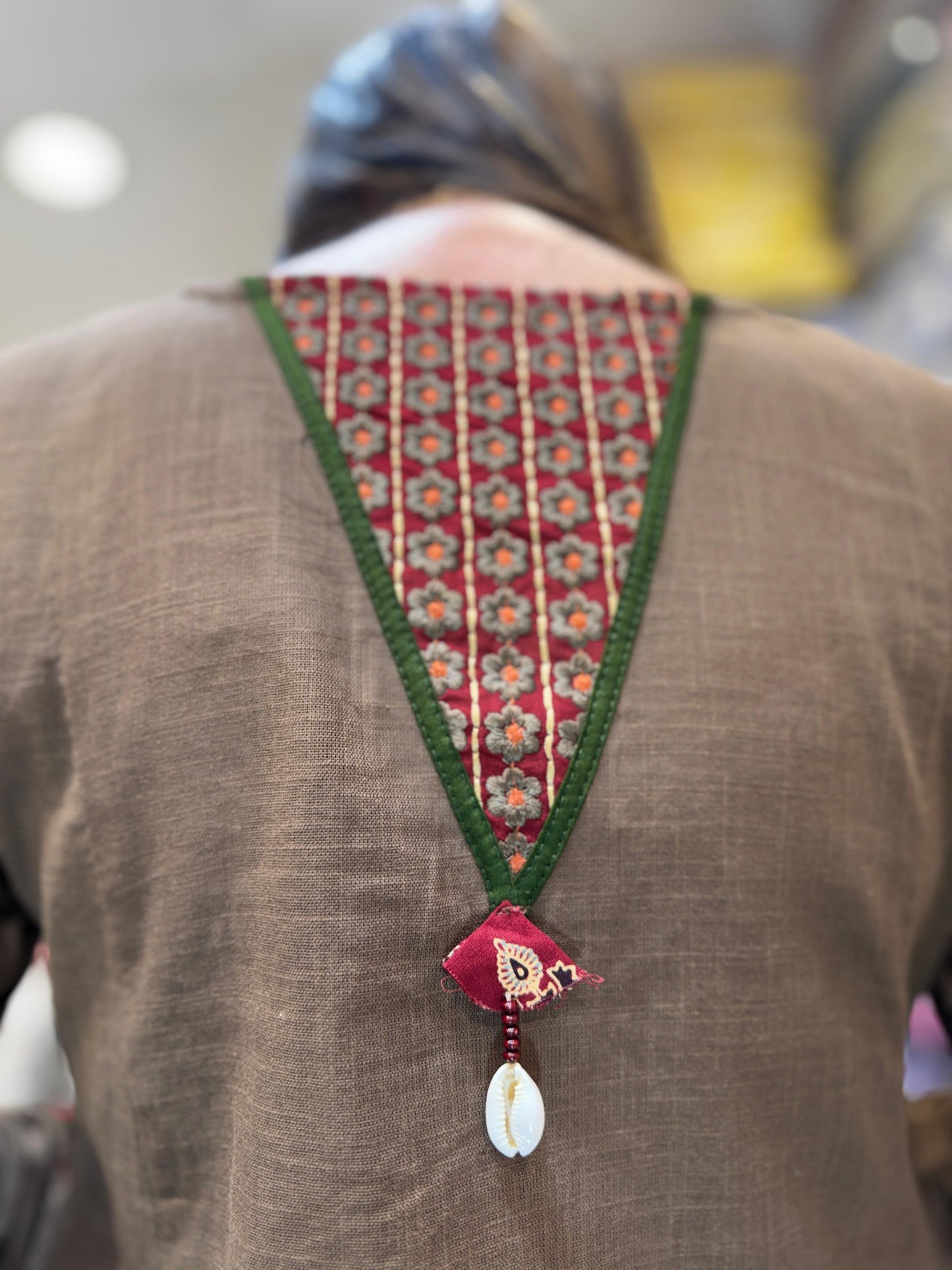 Pure Gujarat LINEN sluv Brown 3 pc suit