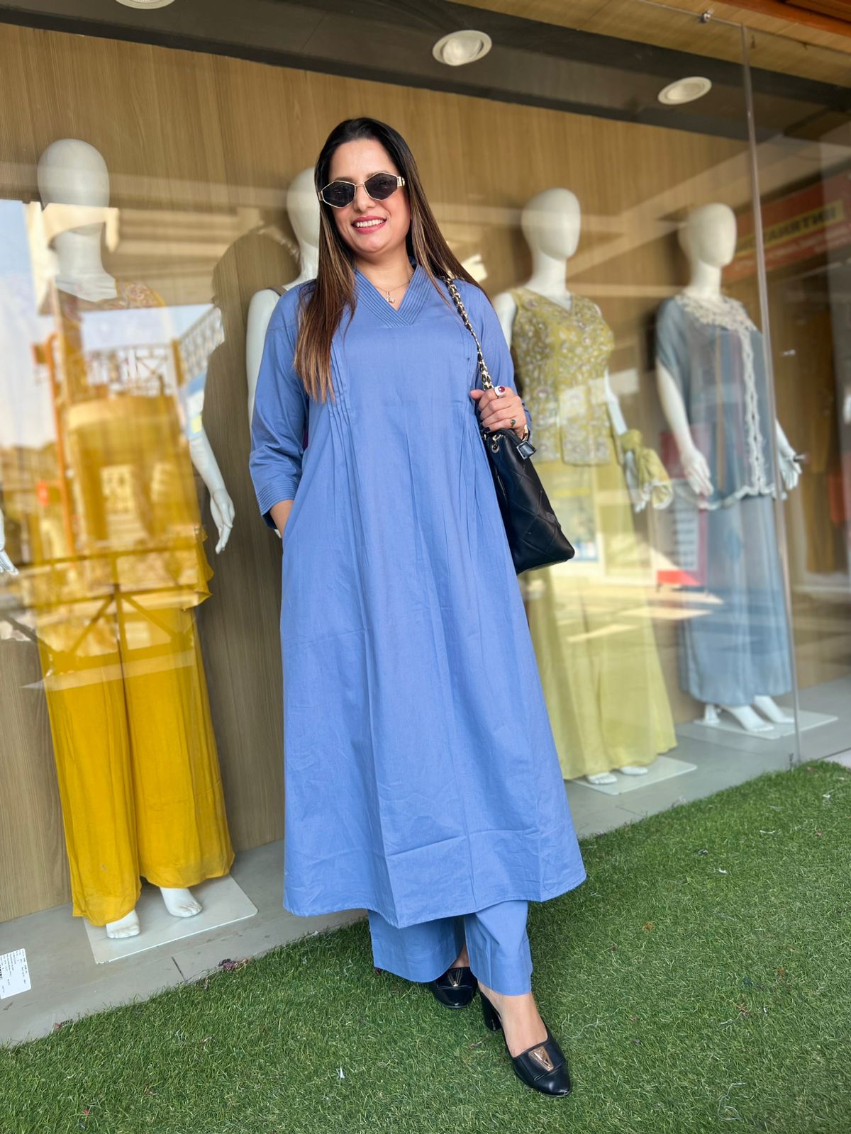 Pure Slub Cotton Blue 2pc Set