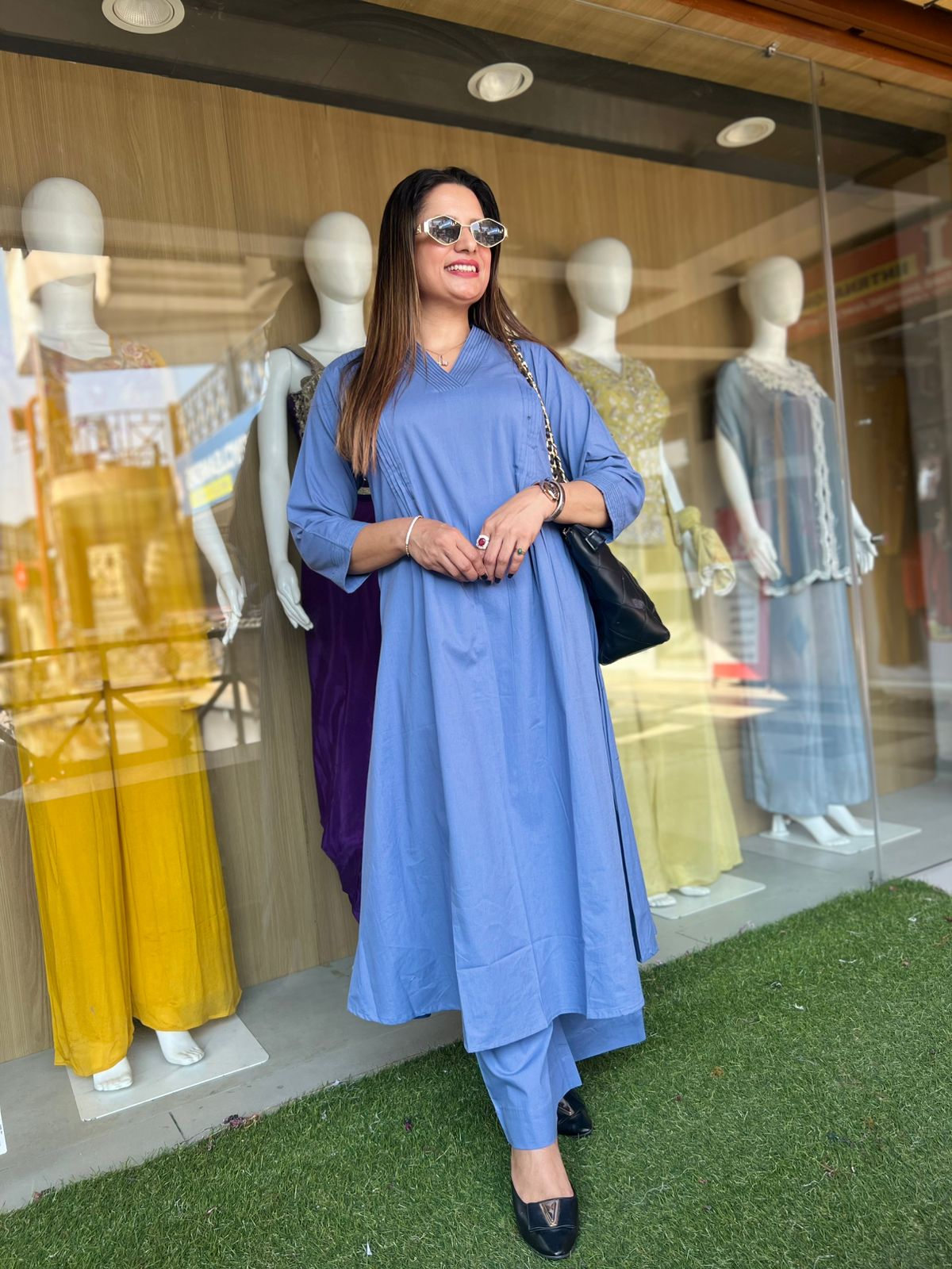 Pure Slub Cotton Blue 2pc Set