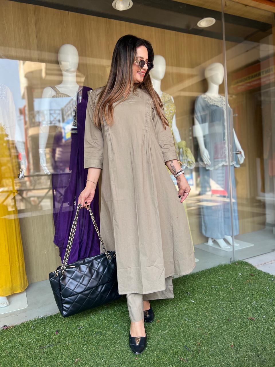 Pure Slub Cotton Olive Green 2pc Set