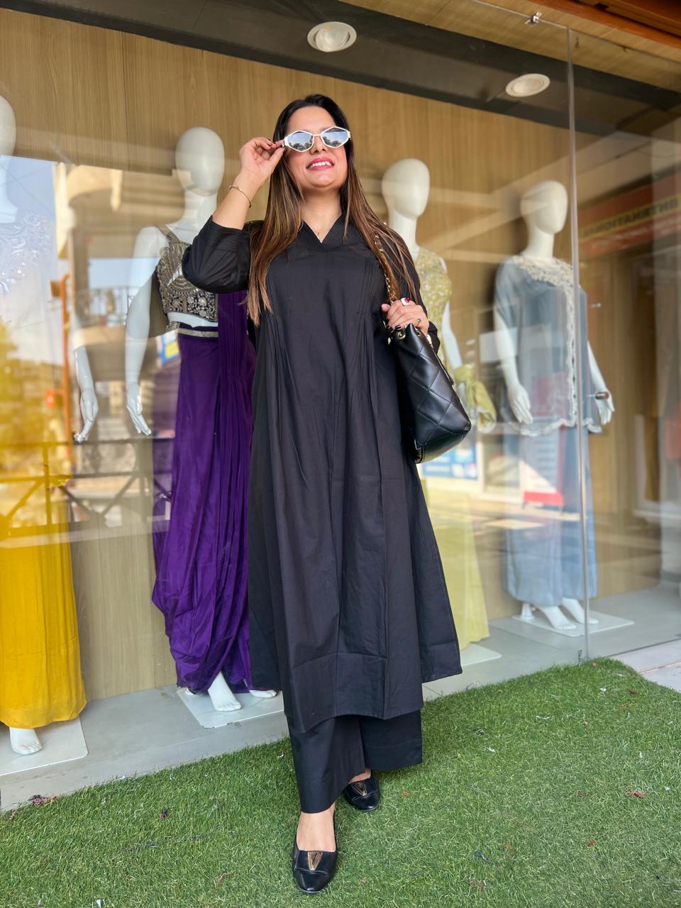 Pure Slub Cotton Black 2pc Set