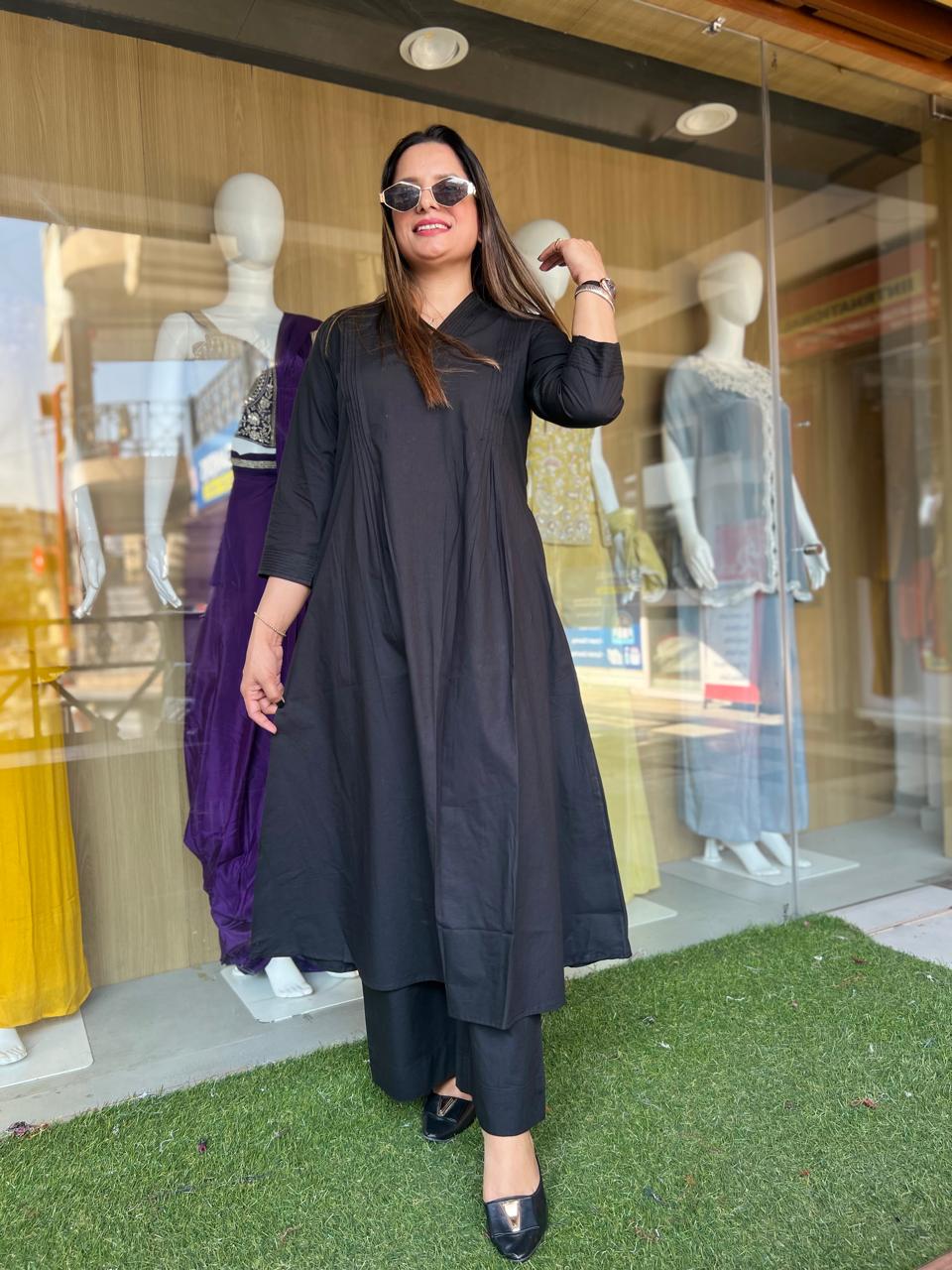 Pure Slub Cotton Black 2pc Set