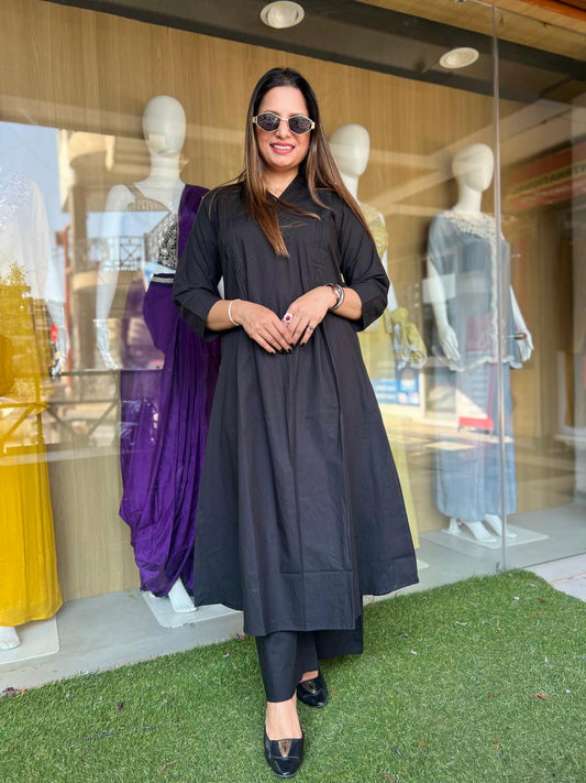 Pure Slub Cotton Black 2pc Set