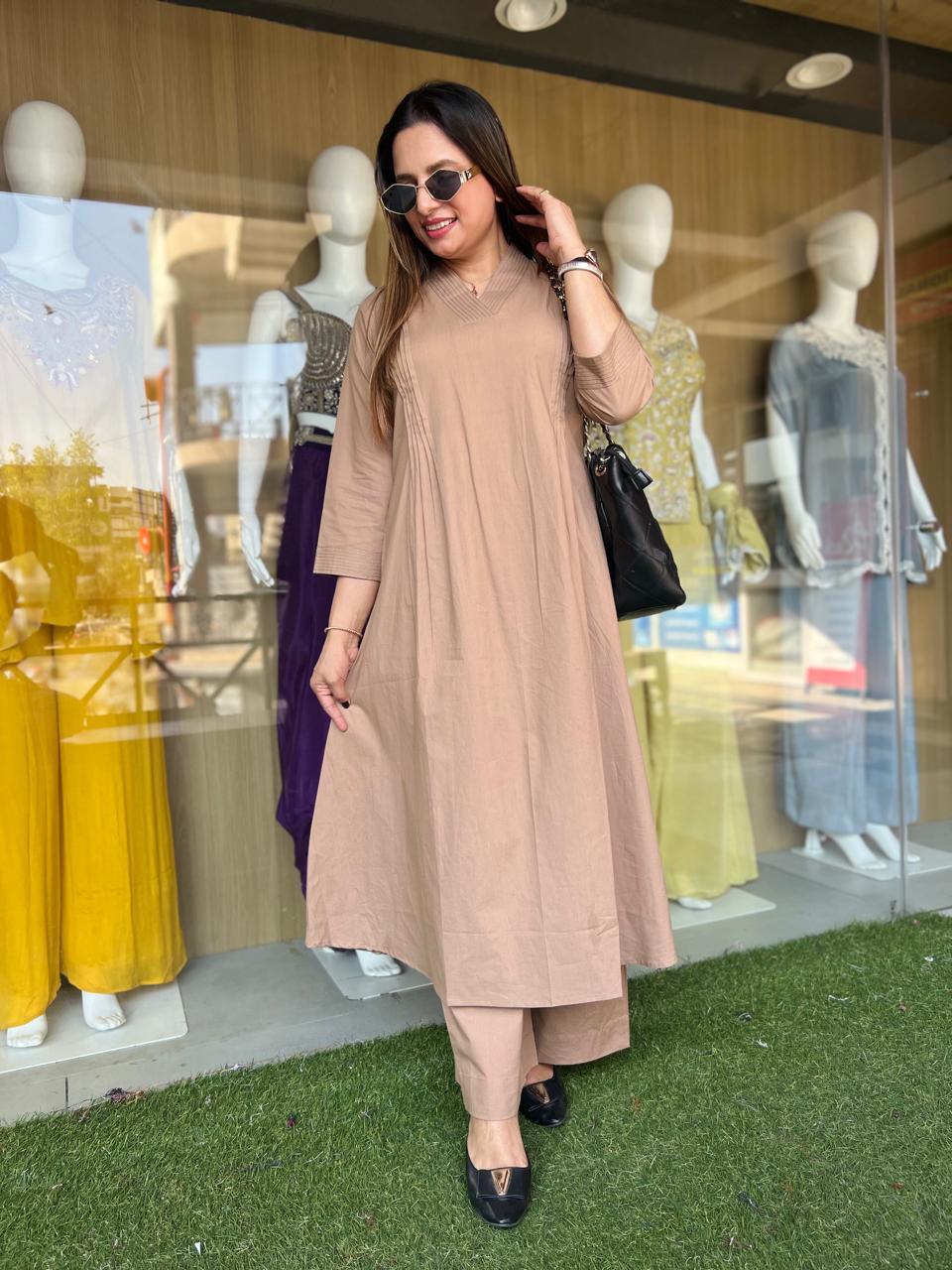 Pure Slub Cotton Cream 2pc Set