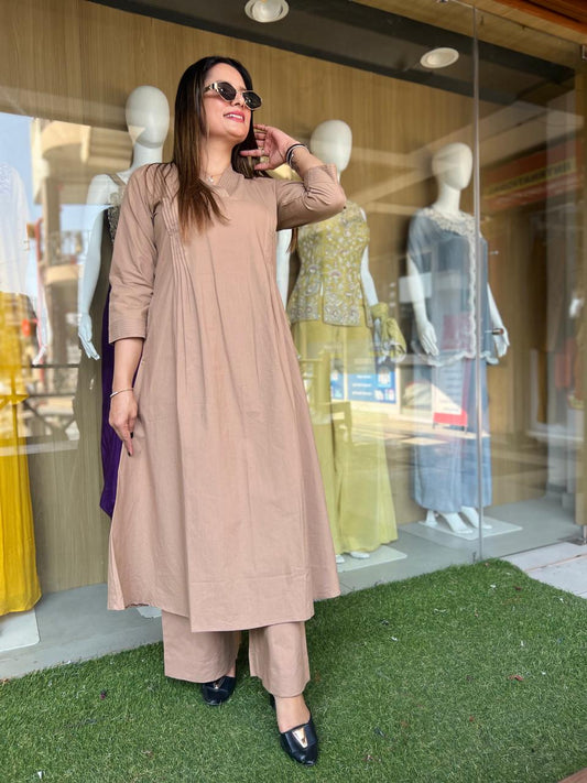 Pure Slub Cotton Cream 2pc Set