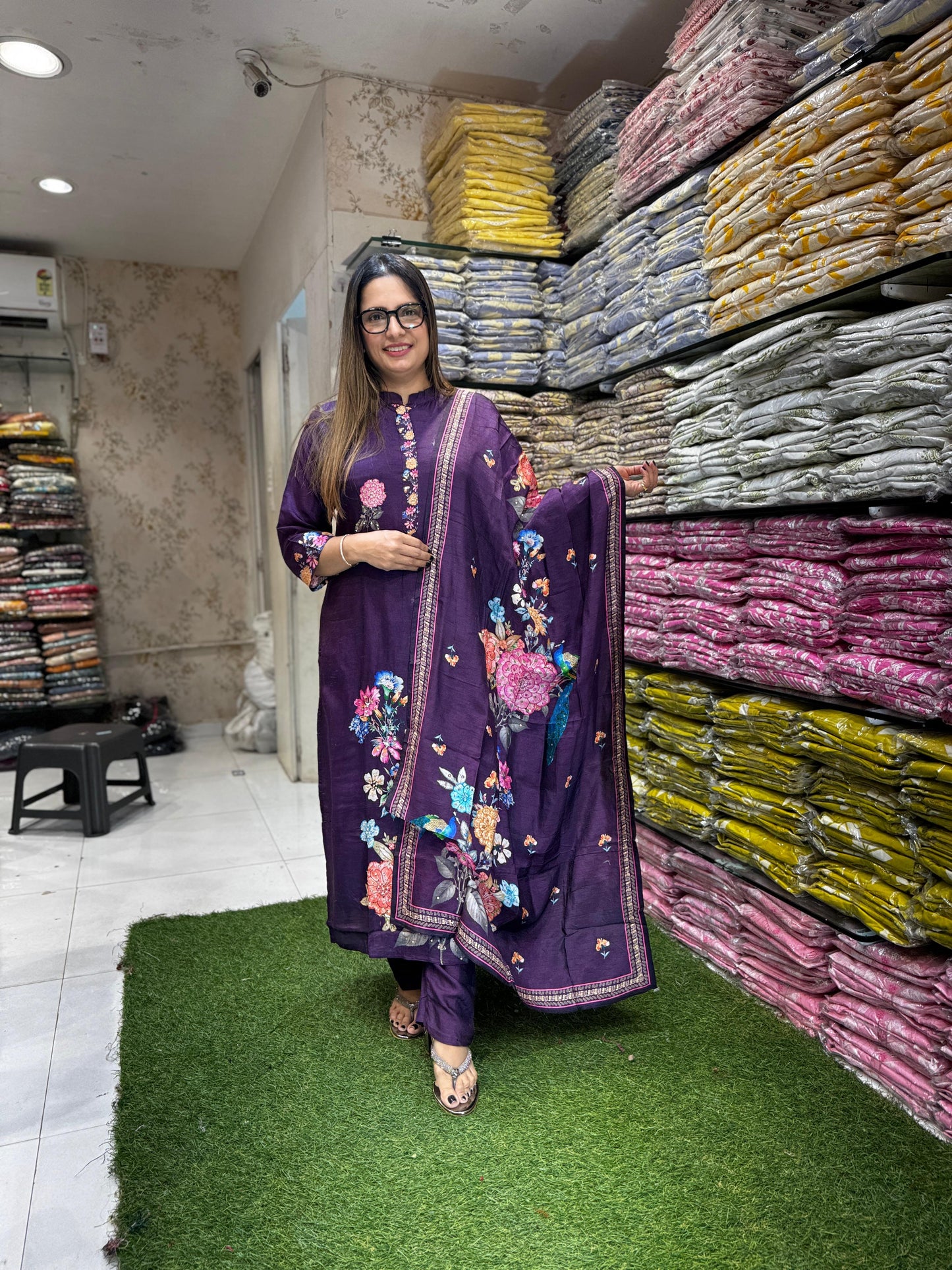 Pure Dola Silk Purple 3pc Set
