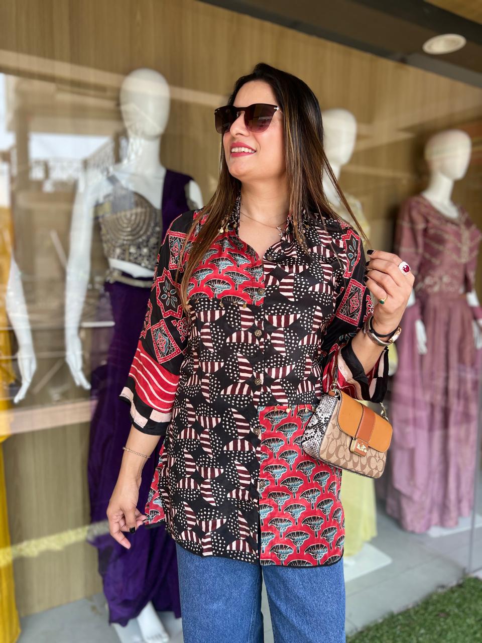 Pure Modal Crep Black Shirt