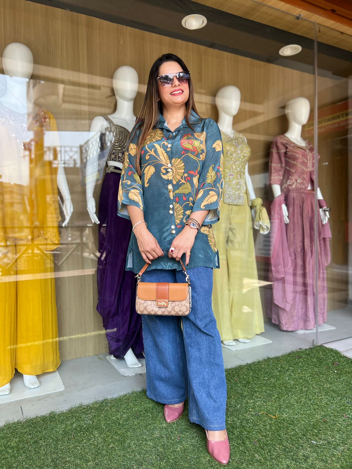 Pure Modal Crep English Green Shirt