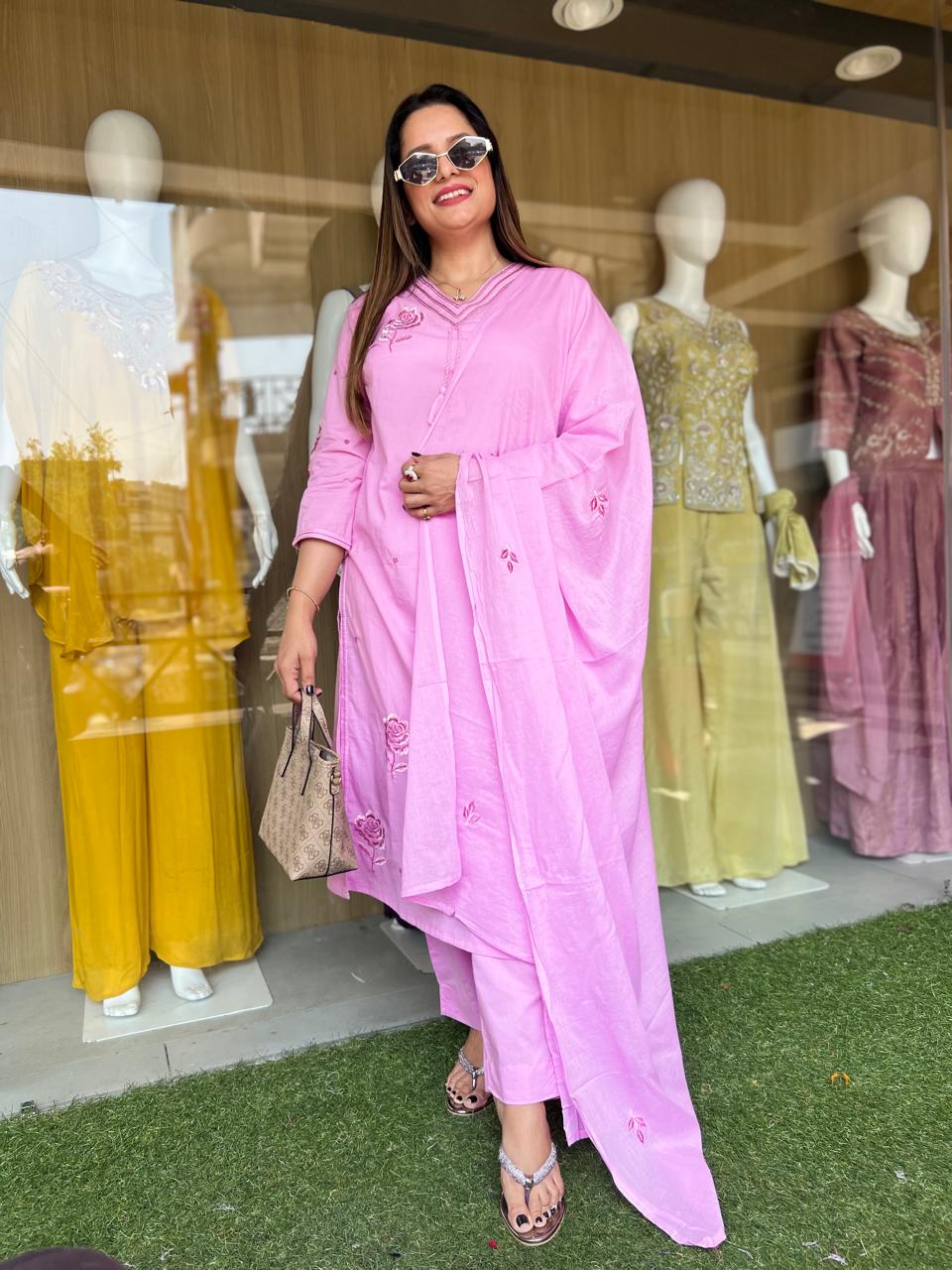 Pure Cotton Pink 3pc Set