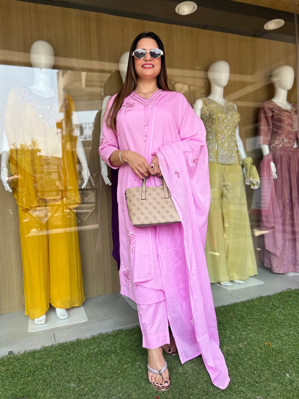 Pure Cotton Pink 3pc Set