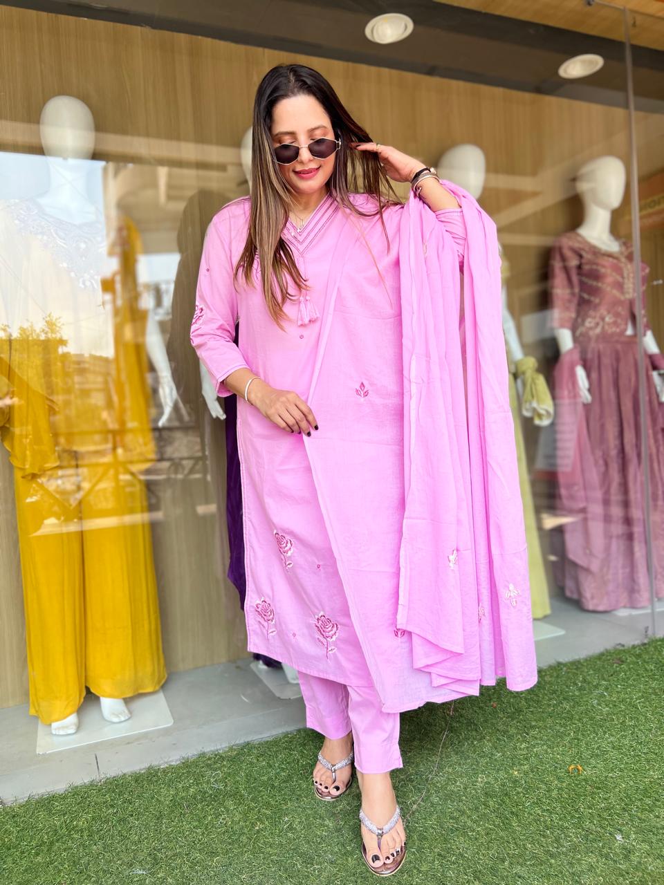 Pure Cotton Pink 3pc Set