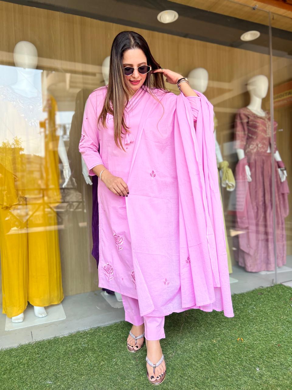 Pure Cotton Pink 3pc Set