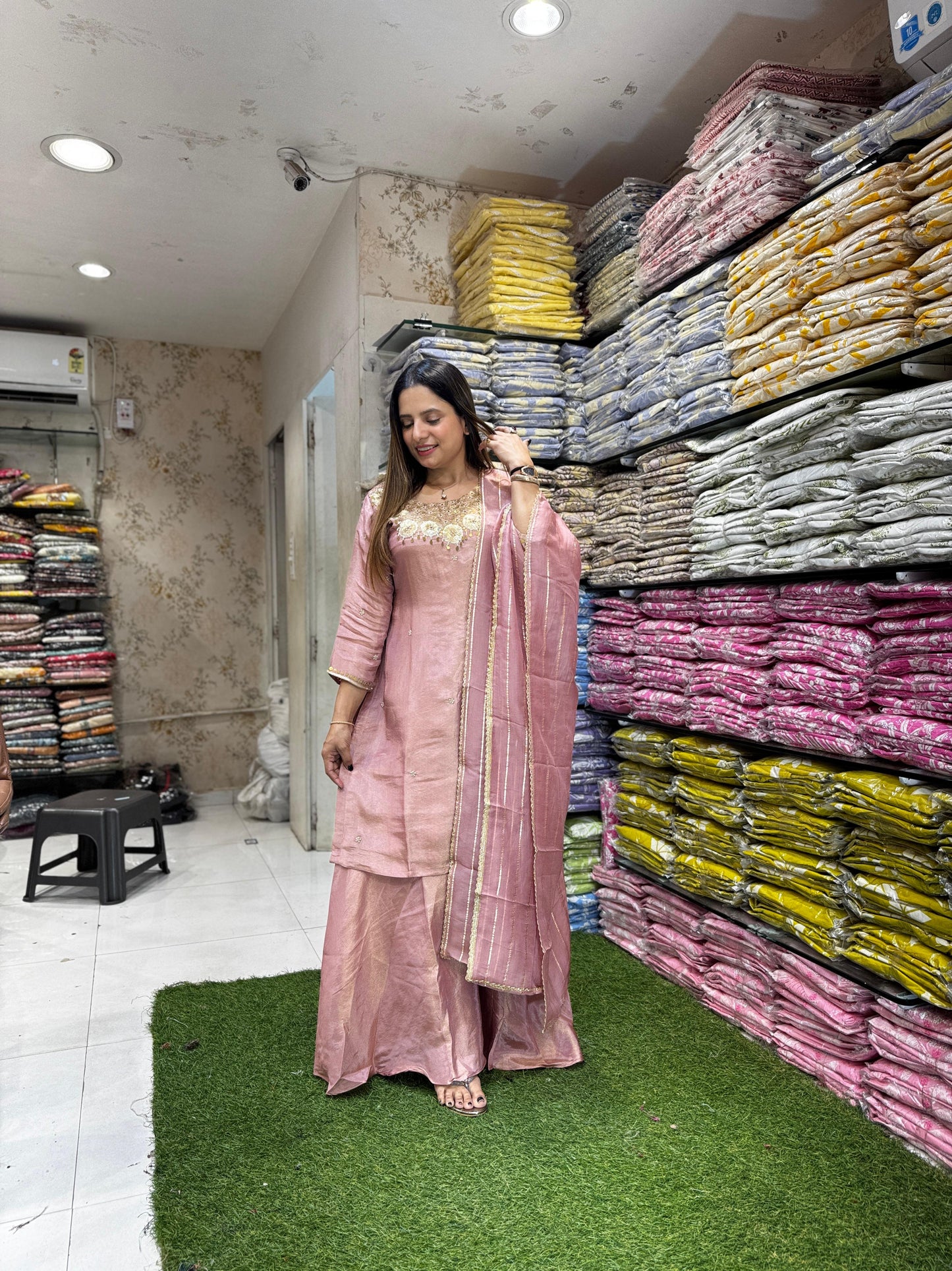 Pure Simmer Tissue Blush Pink 3pc Suit