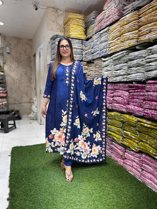 Pure dola Silk Blue 3pc Set