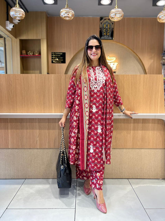 Pure Cotton Red 3pc Set