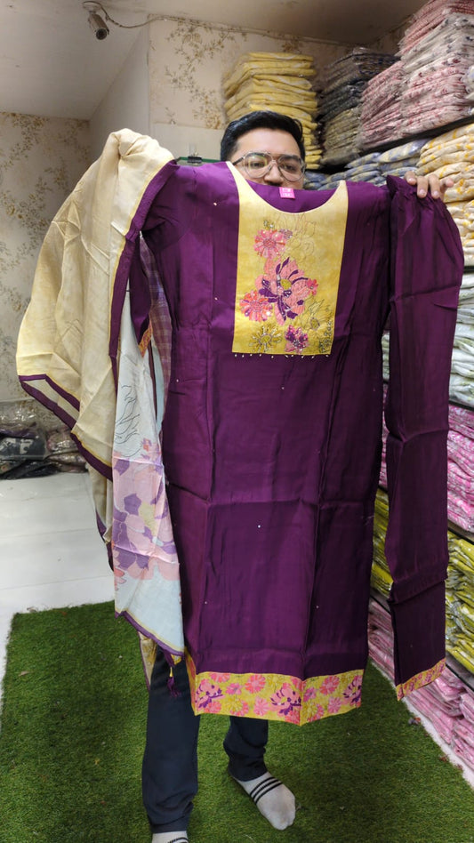 Cotton Silk Wine 3pc Set