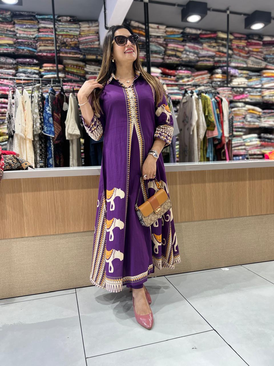 Pure Cotton Purple 2pc Set