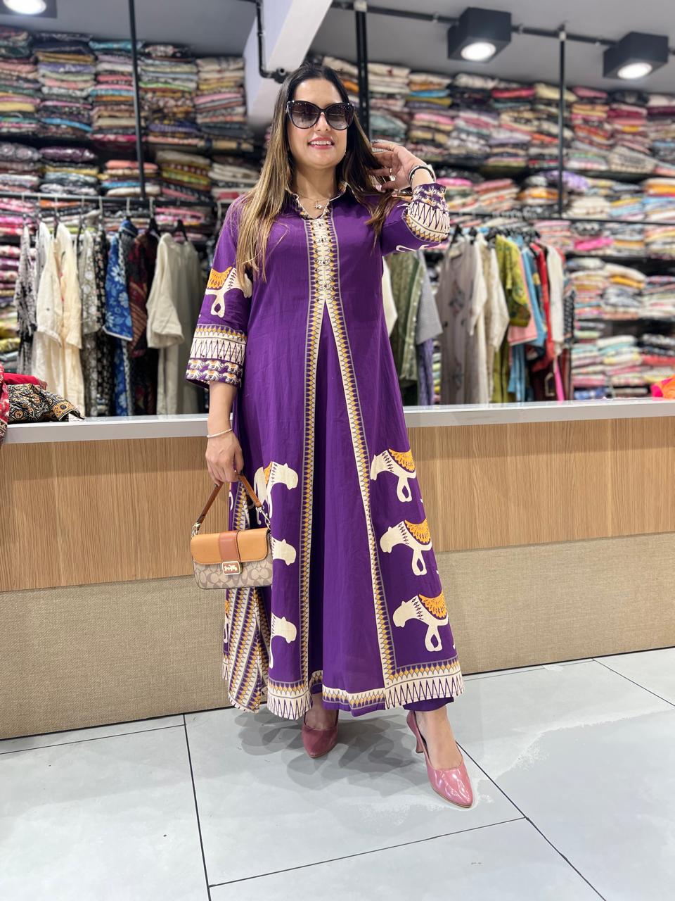 Pure Cotton Purple 2pc Set