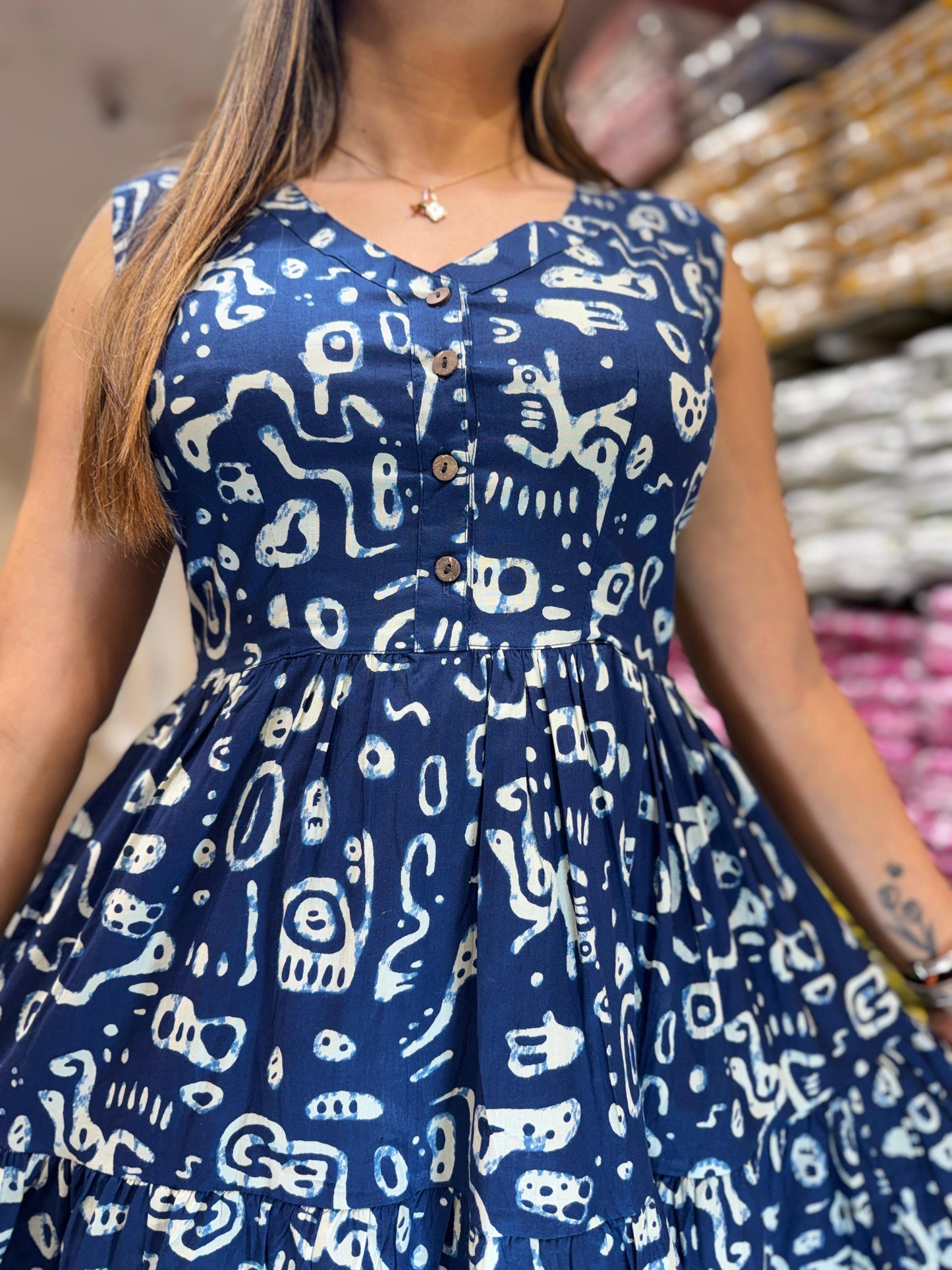 Pure Cotton Blue Midi