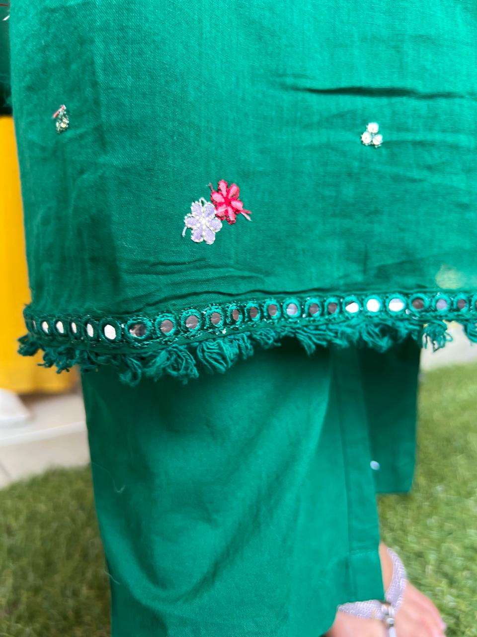 Pure Mull Cotton Green 3pc Set