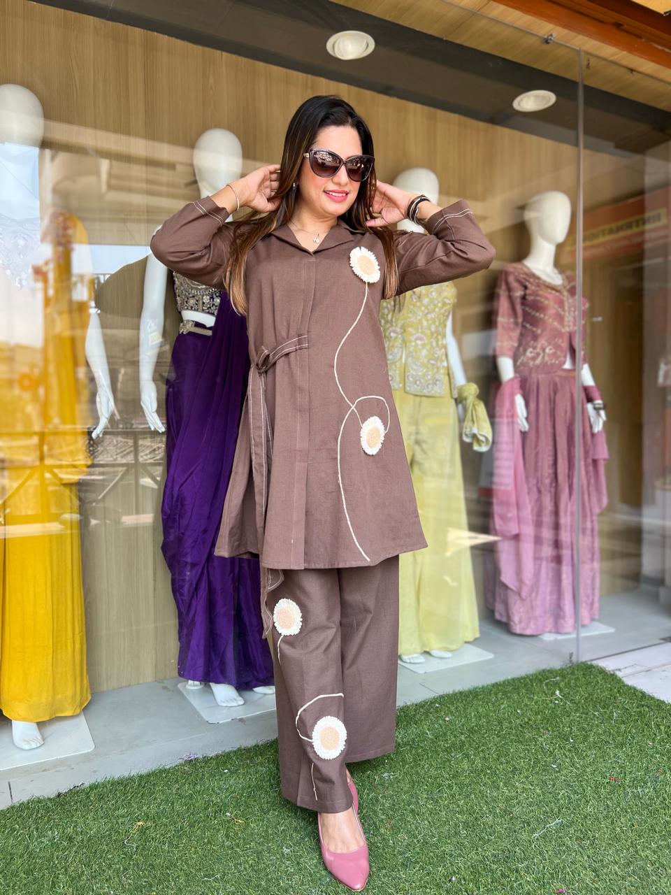 Pure Cotton Brown 2pc Set