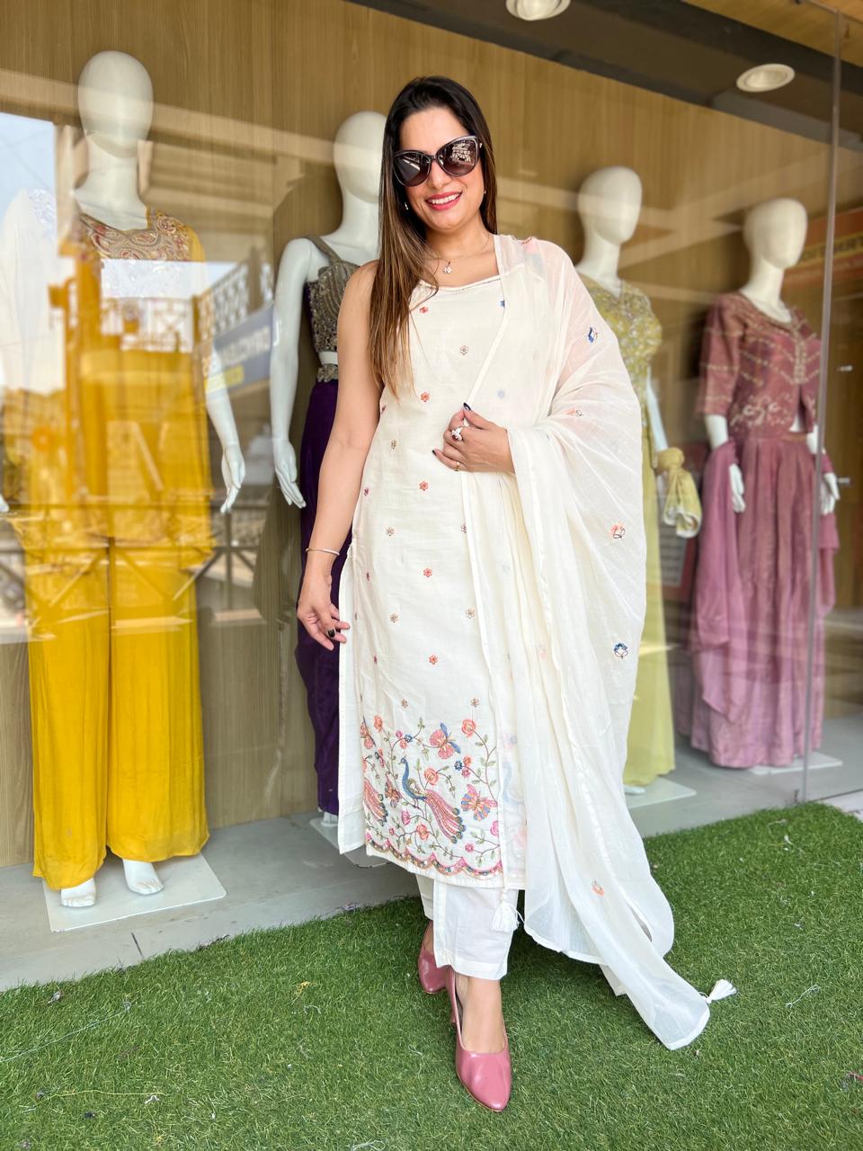 Pure Cotton Off White 3pc Set
