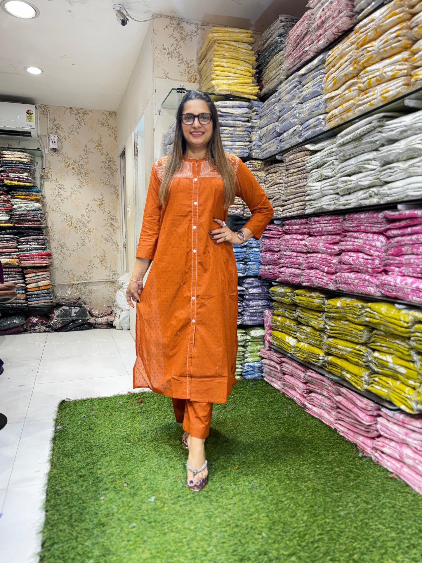 Pure Doby Cotton Orange 2pc Set