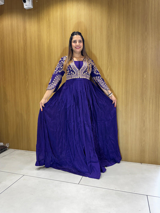 Pure Chinon Purple Gown