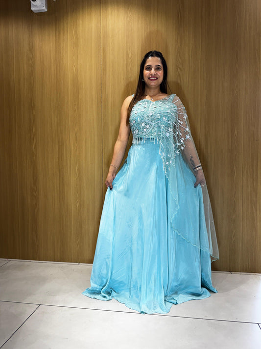 Pure Crep Sea Green Lahenga