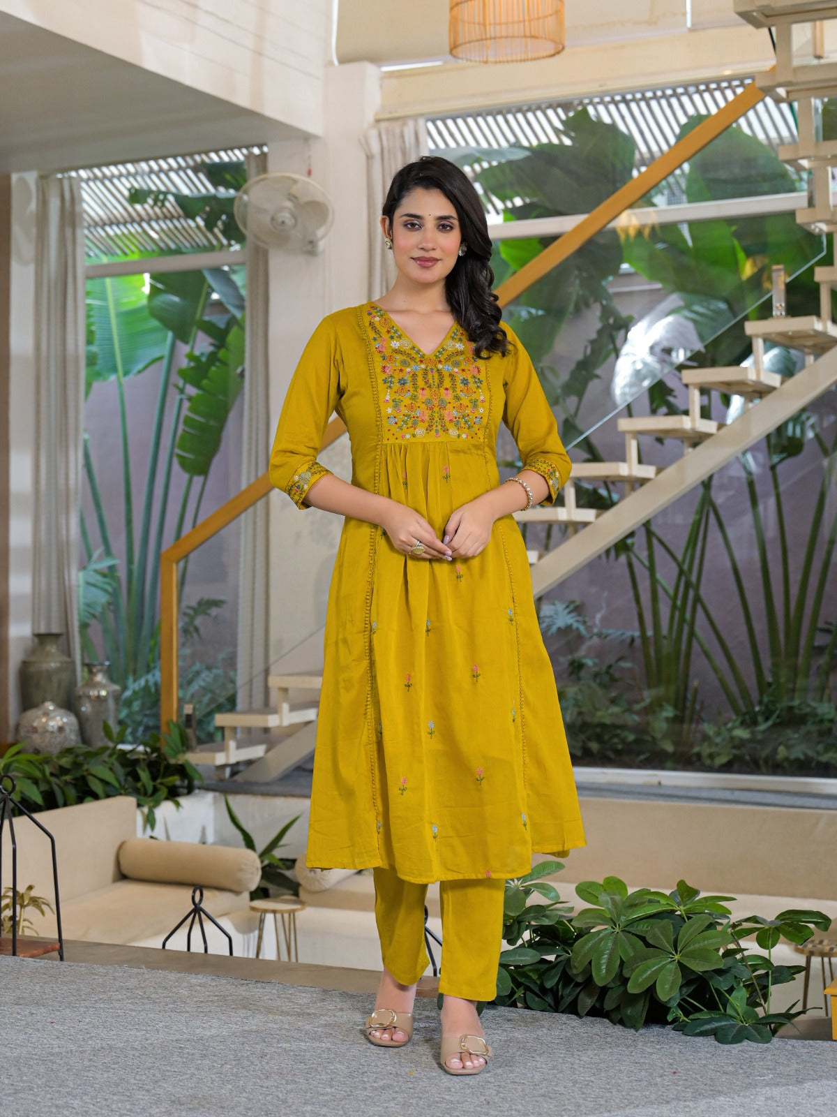 Pure Mull Cotton Yellow 3pc Set