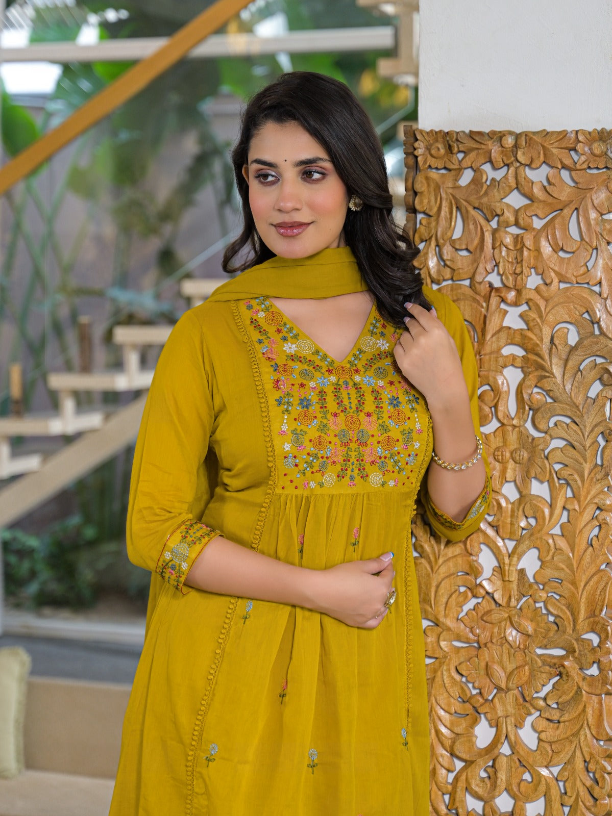 Pure Mull Cotton Yellow 3pc Set