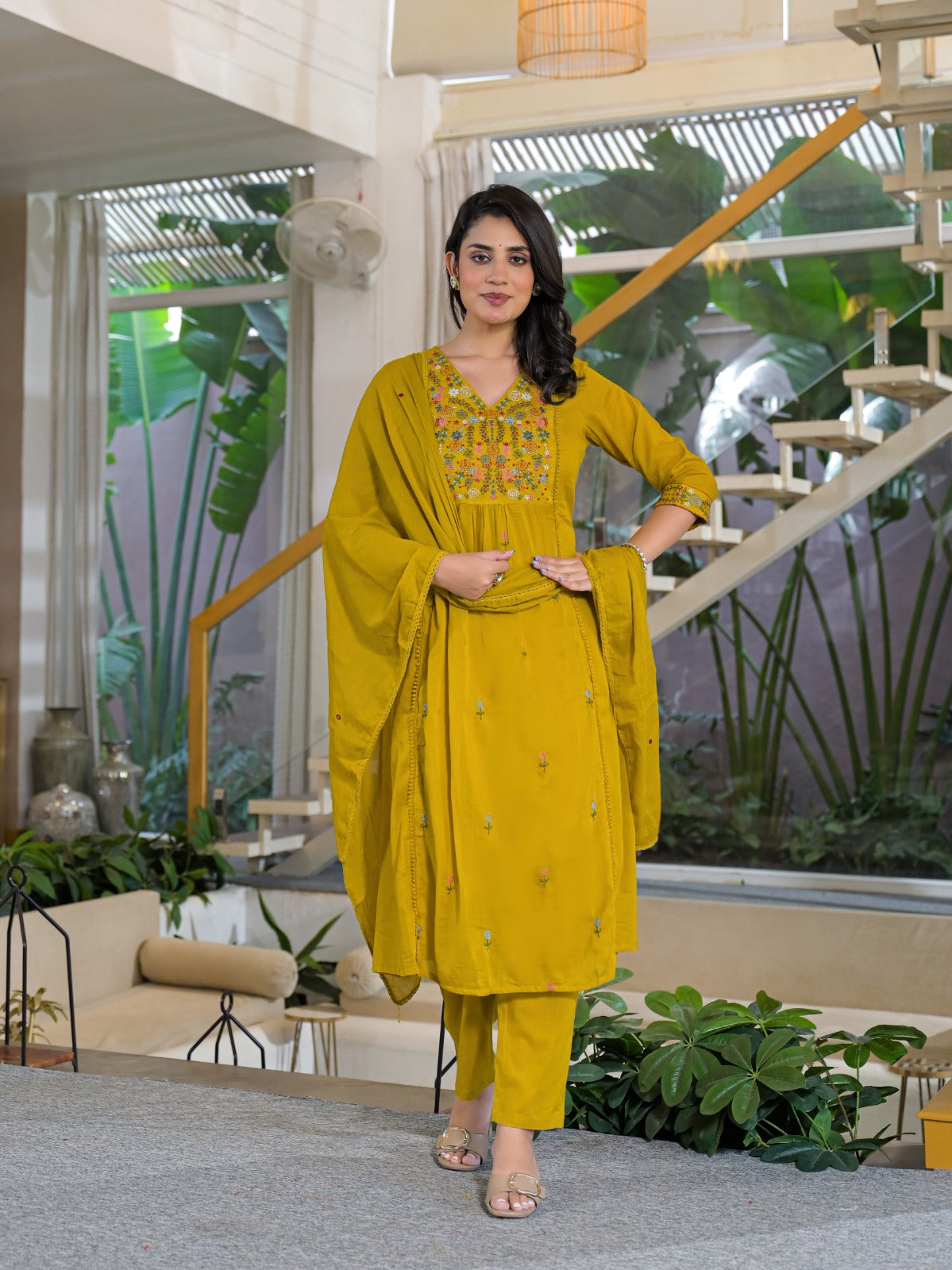 Pure Mull Cotton Yellow 3pc Set