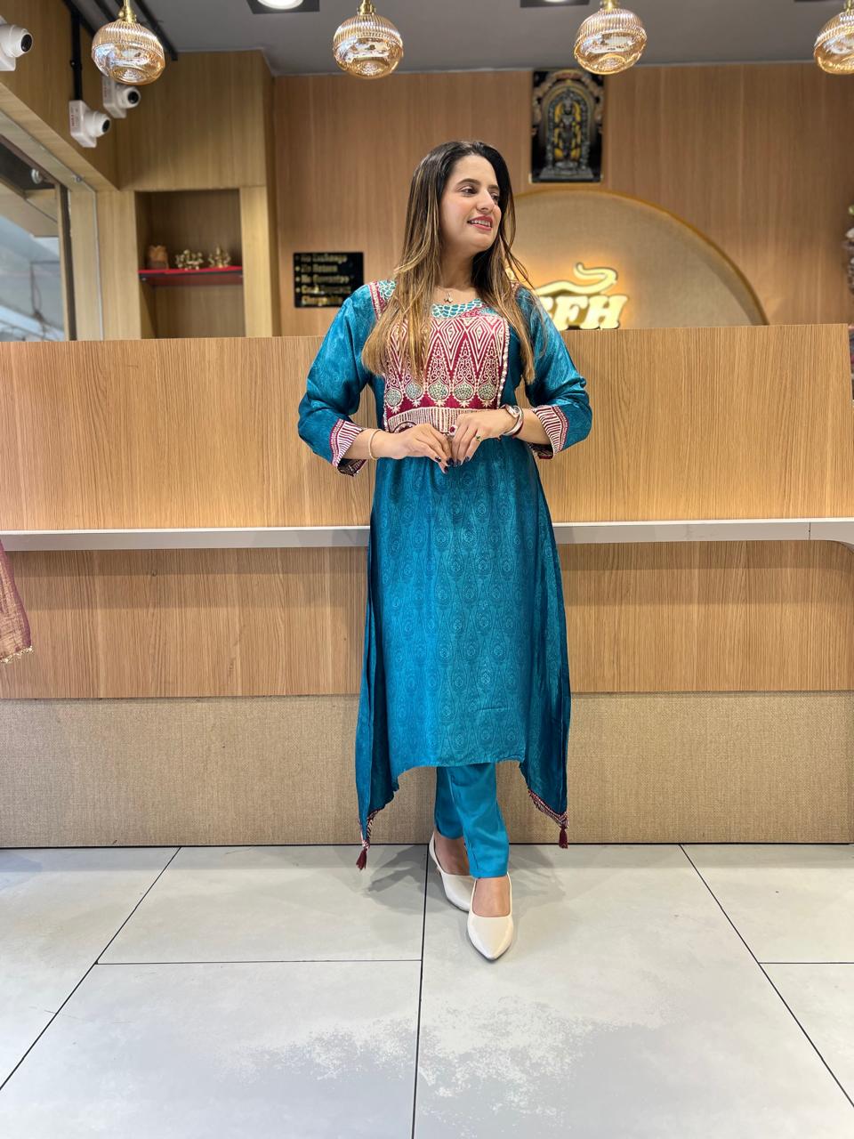 Pure Modal Crep blue 2pc Set