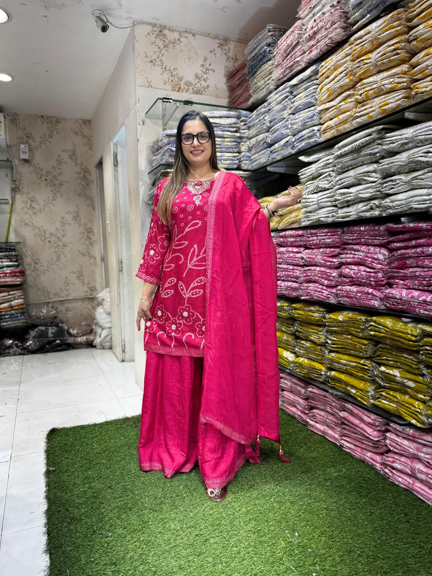 Pure Dola Silk Cherry Red 3pc Set