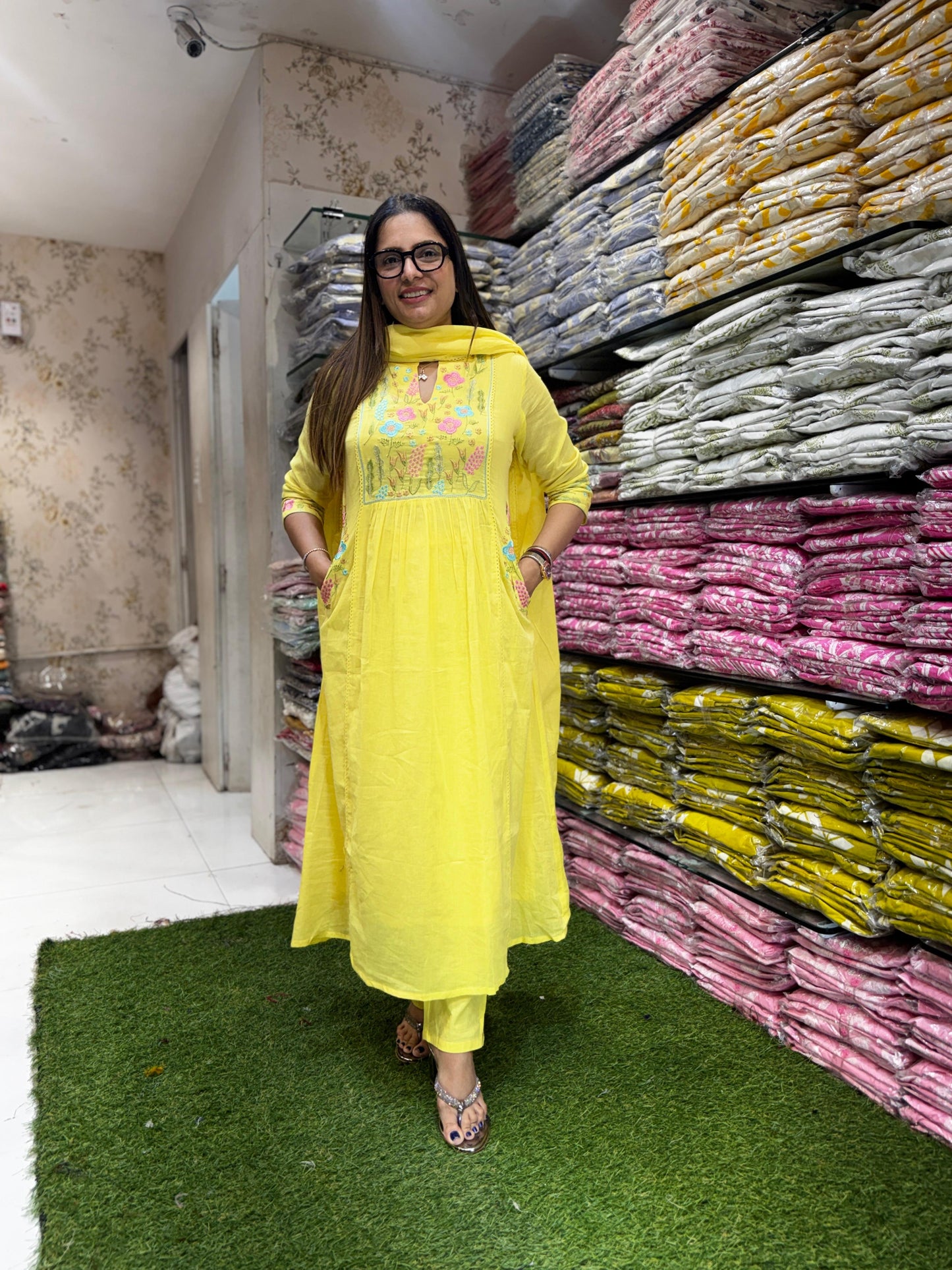 Pure Mull Cotton Yellow 3pc Set