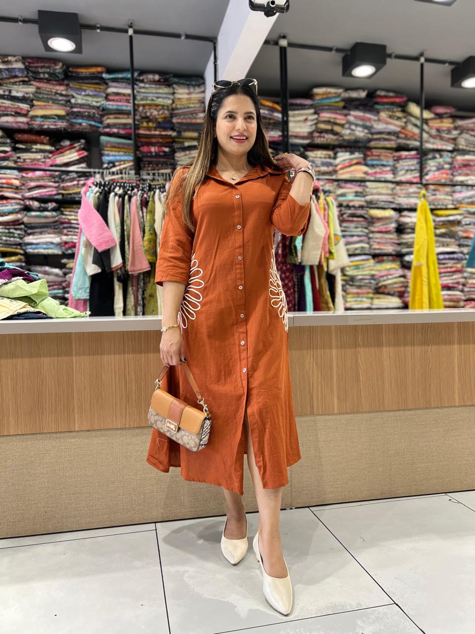 Pure Flex Cotton Orange Midi