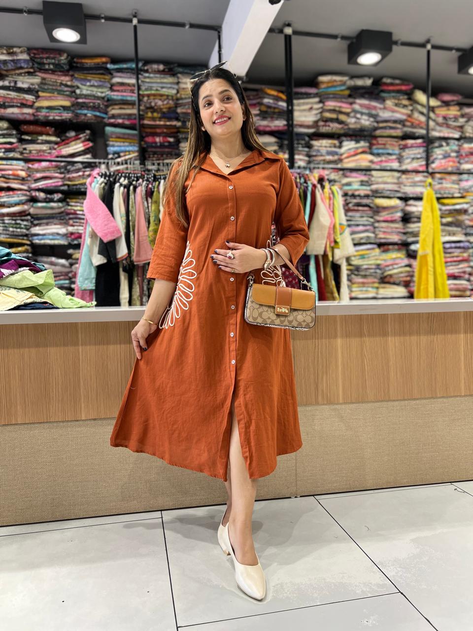 Pure Flex Cotton Orange Midi
