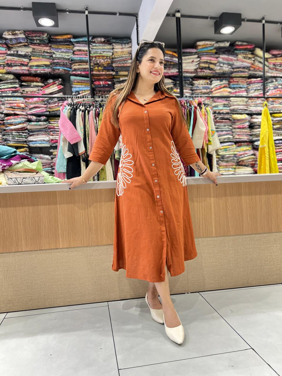 Pure Flex Cotton Orange Midi