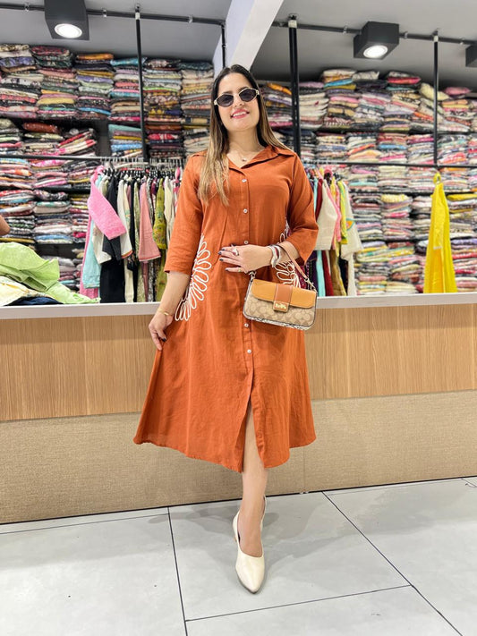 Pure Flex Cotton Orange Midi
