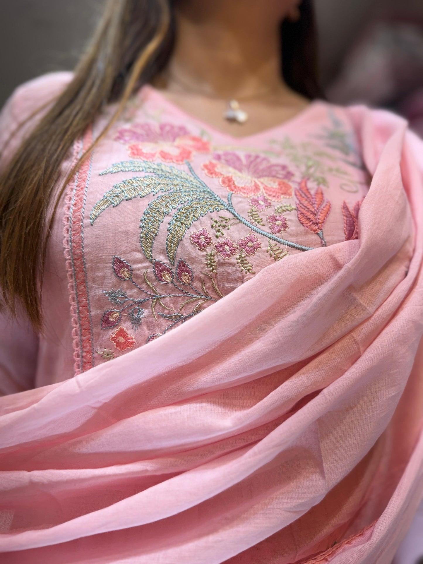 Pure Mull Cotton Pink 3pc Set