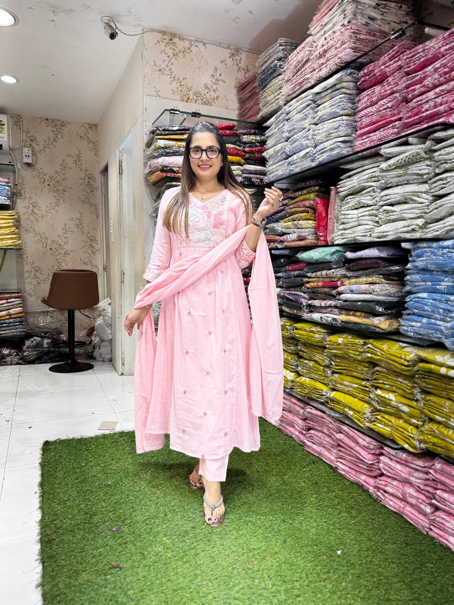 Pure Mull Cotton Pink 3pc Set