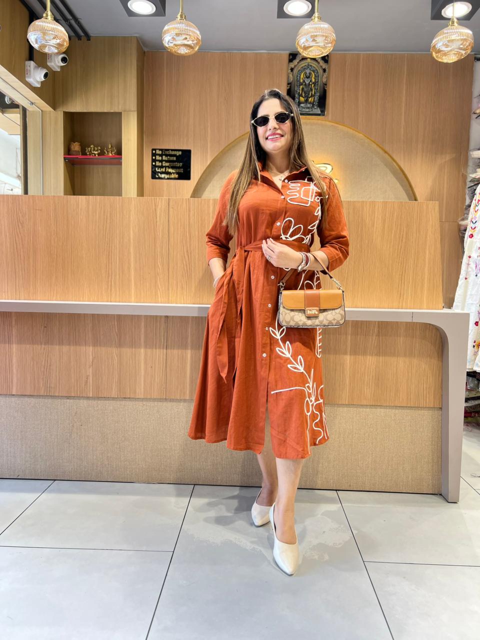 Pure Flex Cotton Orange Midi