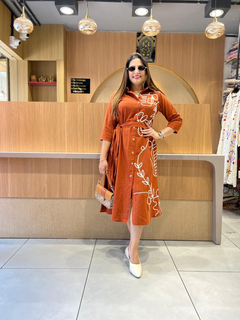 Pure Flex Cotton Orange Midi