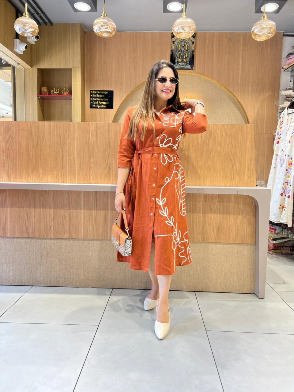 Pure Flex Cotton Orange Midi