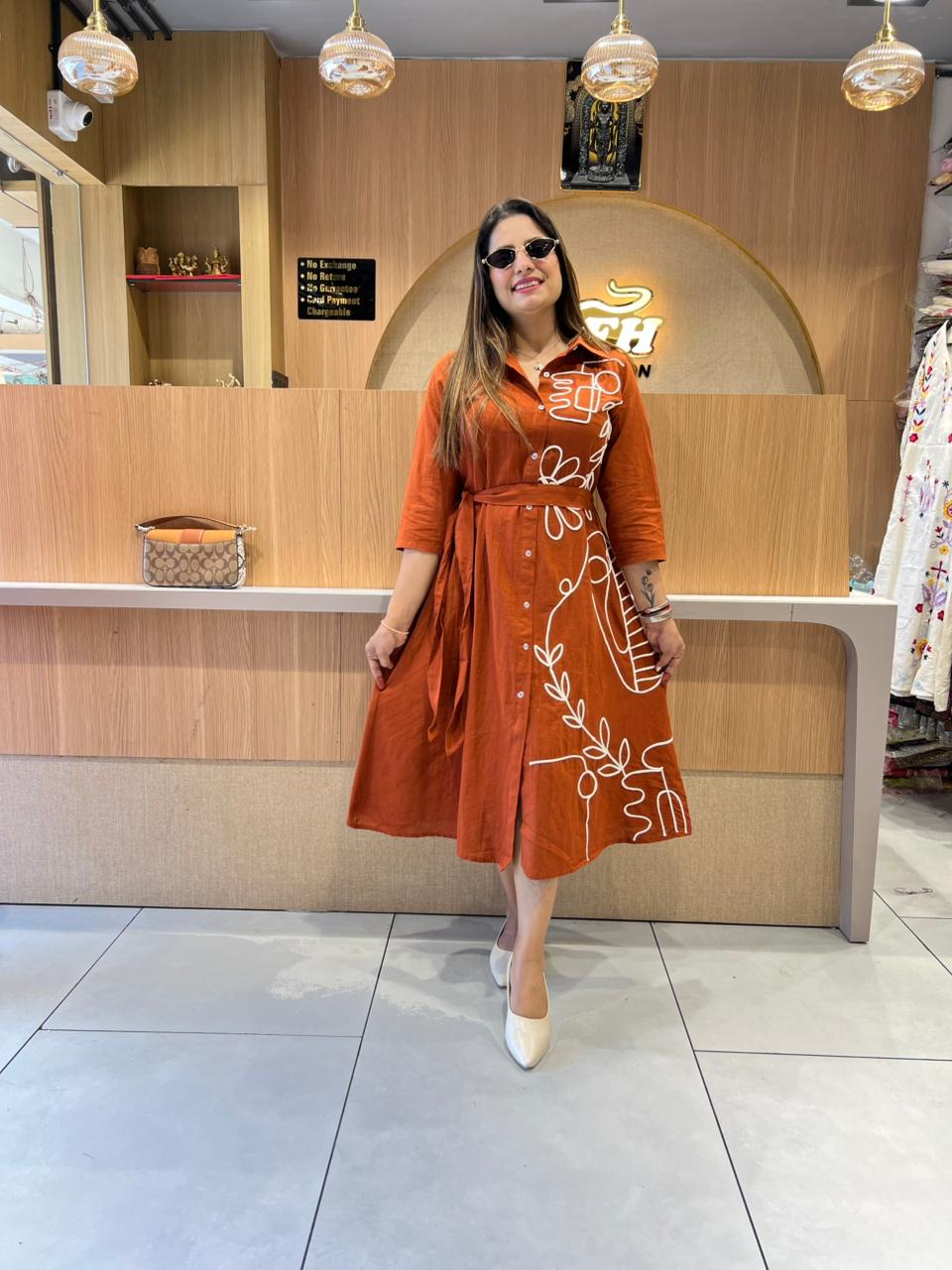 Pure Flex Cotton Orange Midi