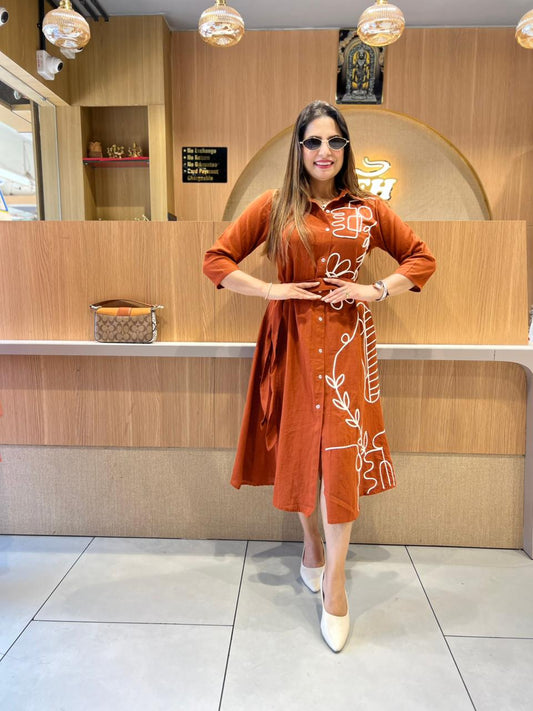 Pure Flex Cotton Orange Midi