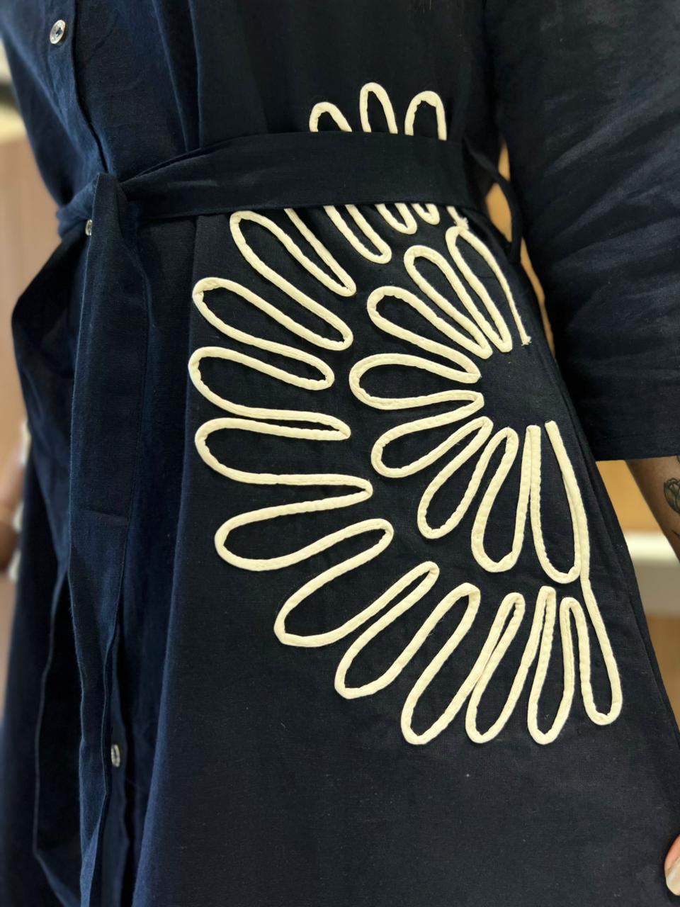 Pure Flex Cotton Navy Blue Midi