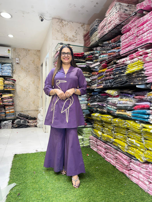 Pure Cotton Purple 2pc Set