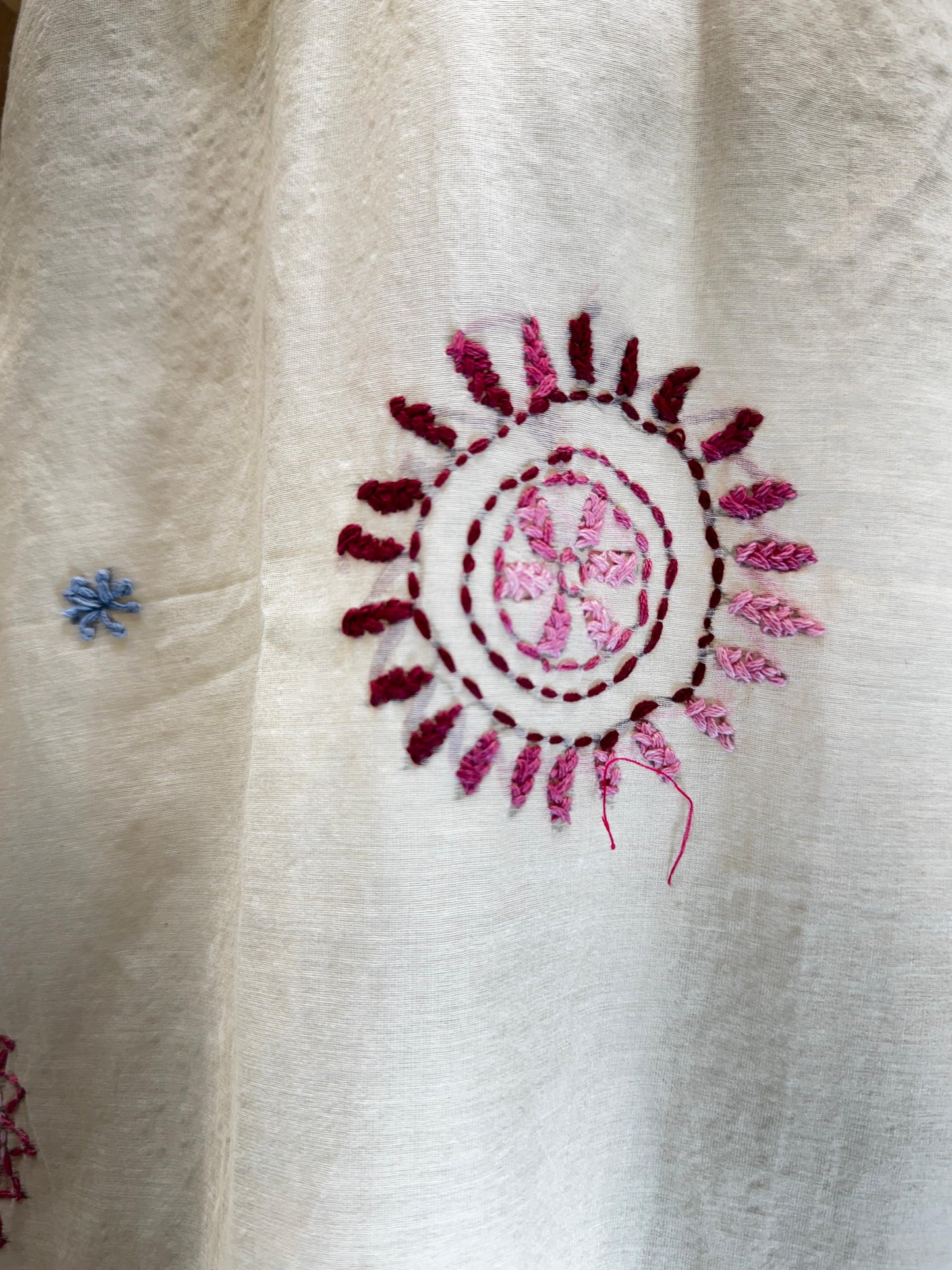 Pure Banaras Mull Chanderi Pearl White 3pc Set